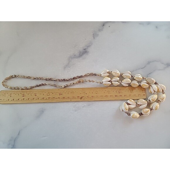 Vintage Shell Beaded Necklace, READ - Picture 8 of 10